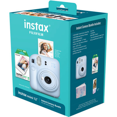 FUJIFILM INSTAX MINI 12 Instant Film Holiday Camera Bundle (Pastel Blue)