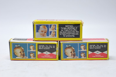 3 Pack FCA TRIPLE PRINT COLOR NEGATIVE 620 FILM ,EXPIRED 11/1978 Sealed