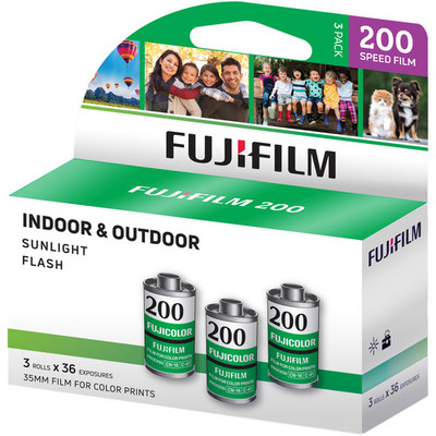 FUJIFILM c200 Color Negative Film (35mm Roll Film, 36 Exposures, 3 Pack 135-36