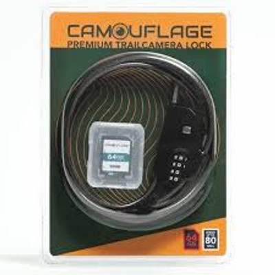 Camouflage Trail Camera Lock with SD Card Set