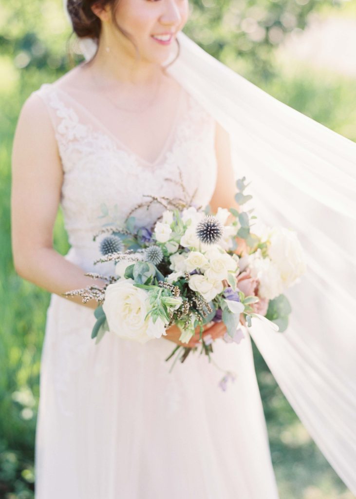 Calgary Bride holding flowers